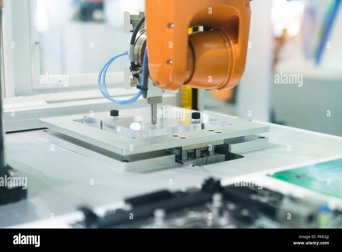 Robotic and Automation system control application on automate robot arm Stock Photo