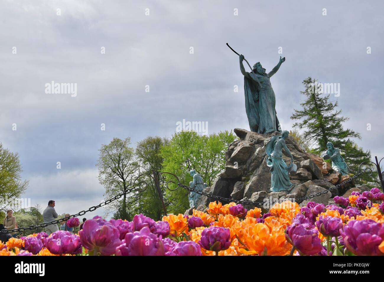 The iconic Spring Tulip Festival in Washington Park, Albany, Upstate New York Stock Photo