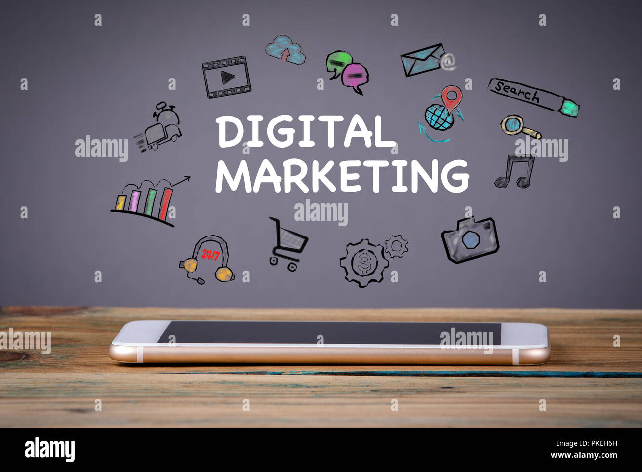 Digital Marketing, Media Technology concept Stock Photo