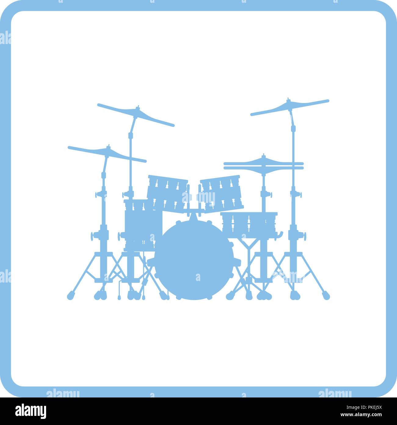 Drum set icon. Blue frame design. Vector illustration Stock Vector ...