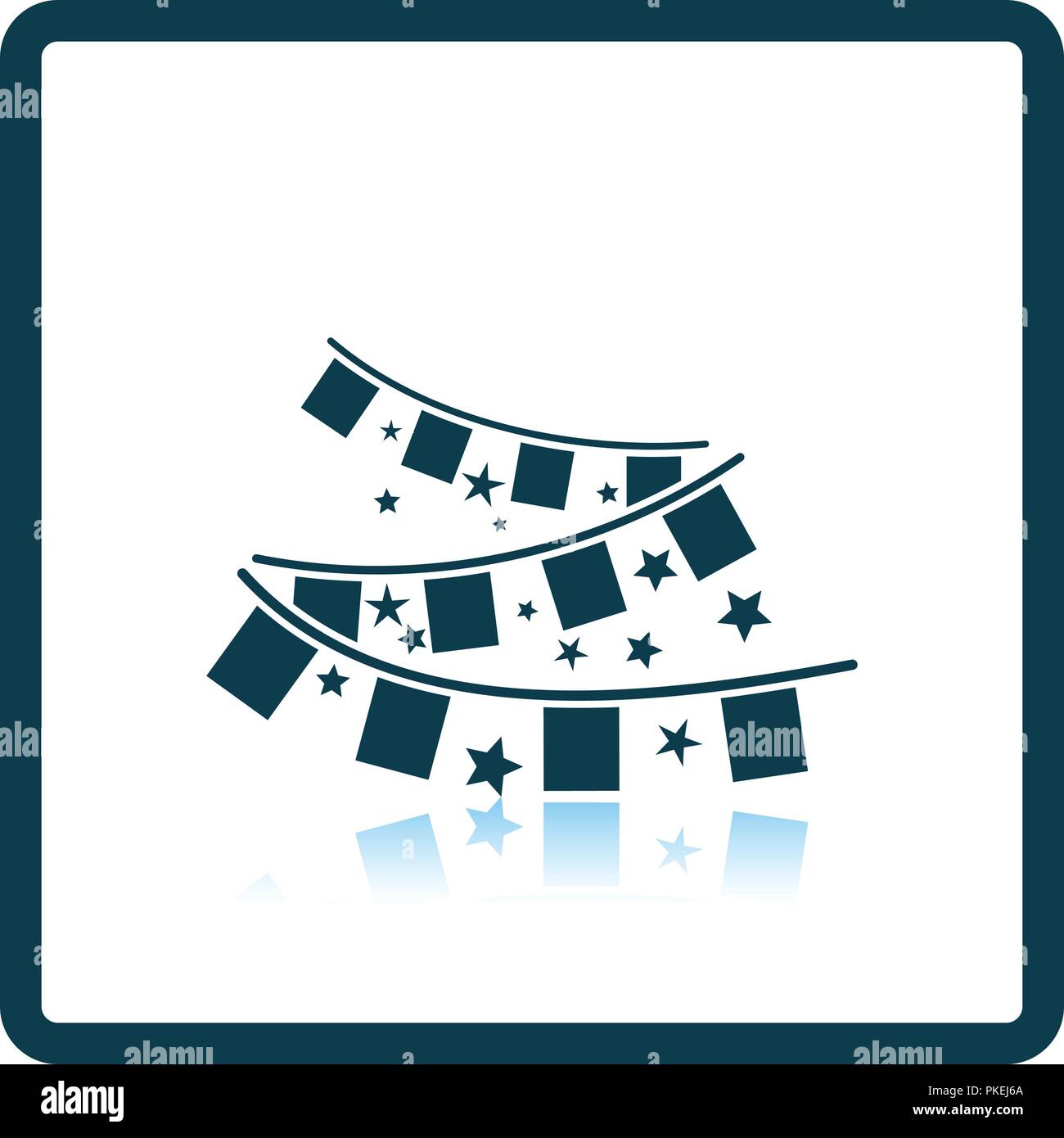 Party garland icon. Shadow reflection design. Vector illustration Stock ...