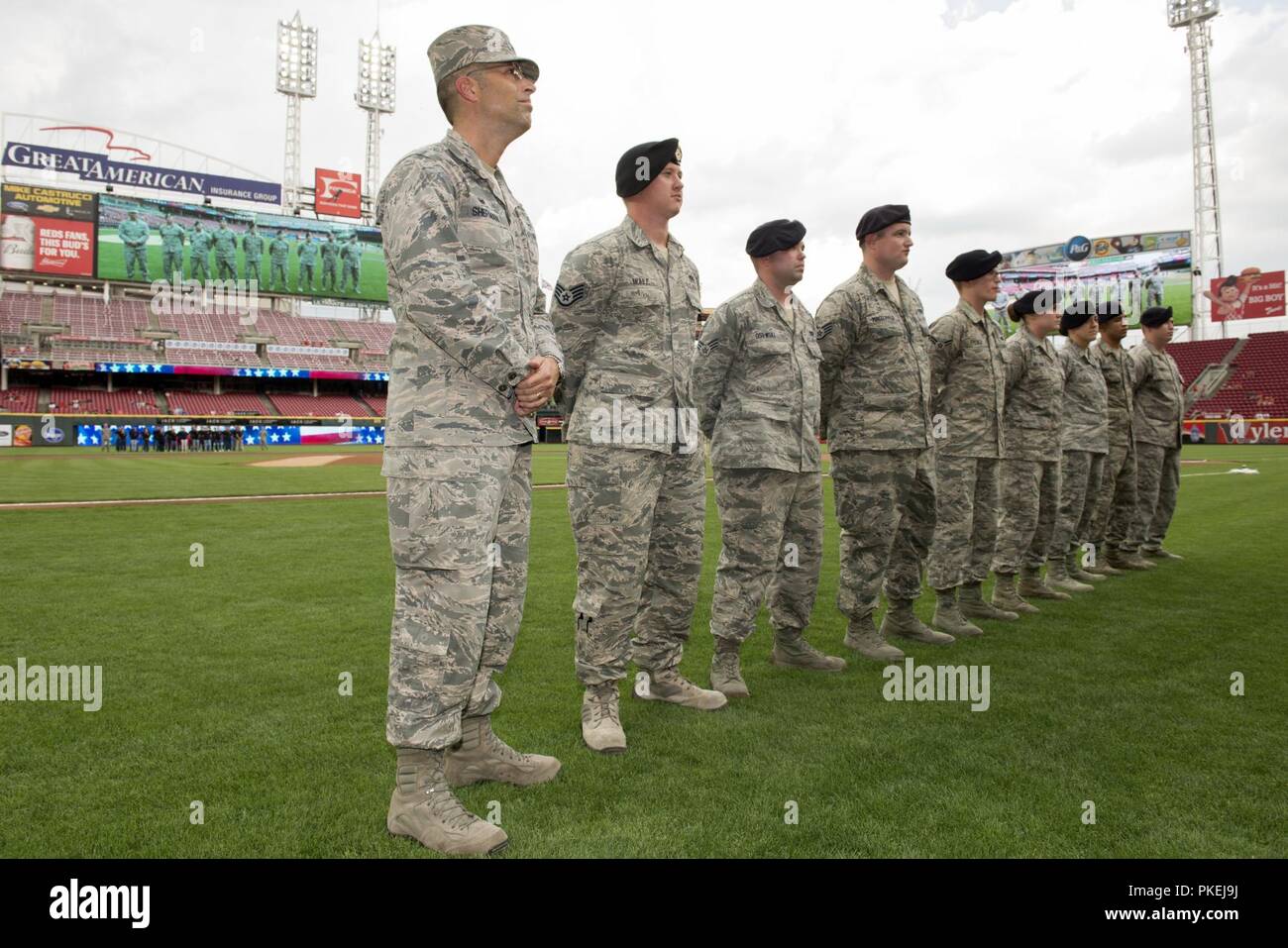 Wright-Patt Airmen honored at Reds Military Appreciation Night >  Wright-Patterson AFB > Article Display
