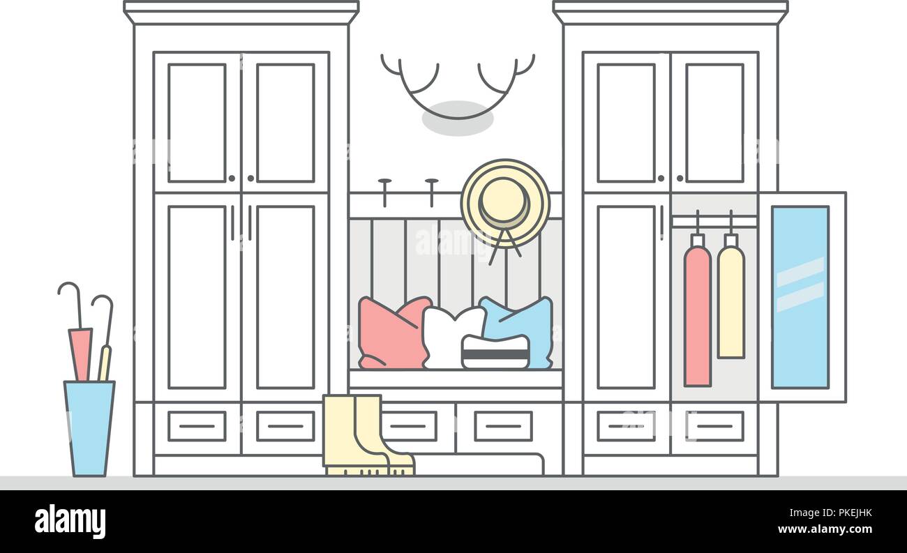 Interior of the hallway Stock Vector