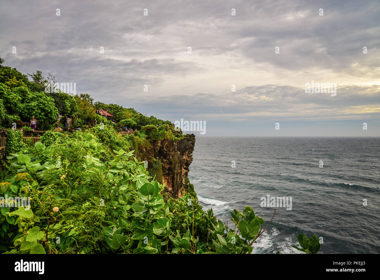 Pura Luhur Uluwatu Temple Bali Indonesia Amazing Landscape Cliff With Blue Sky And Sea