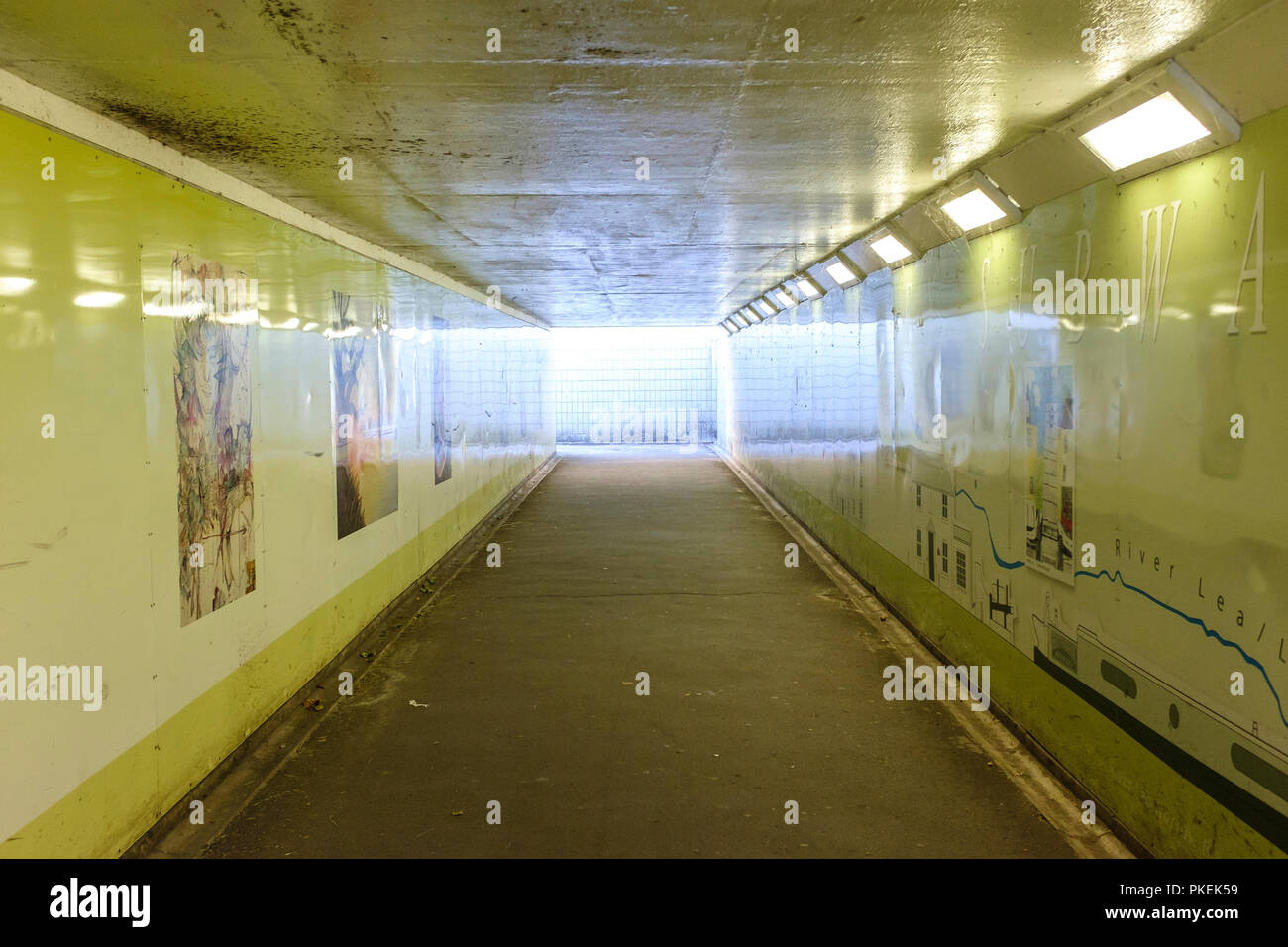 Walkway underpass, Hertford, UK Stock Photo
