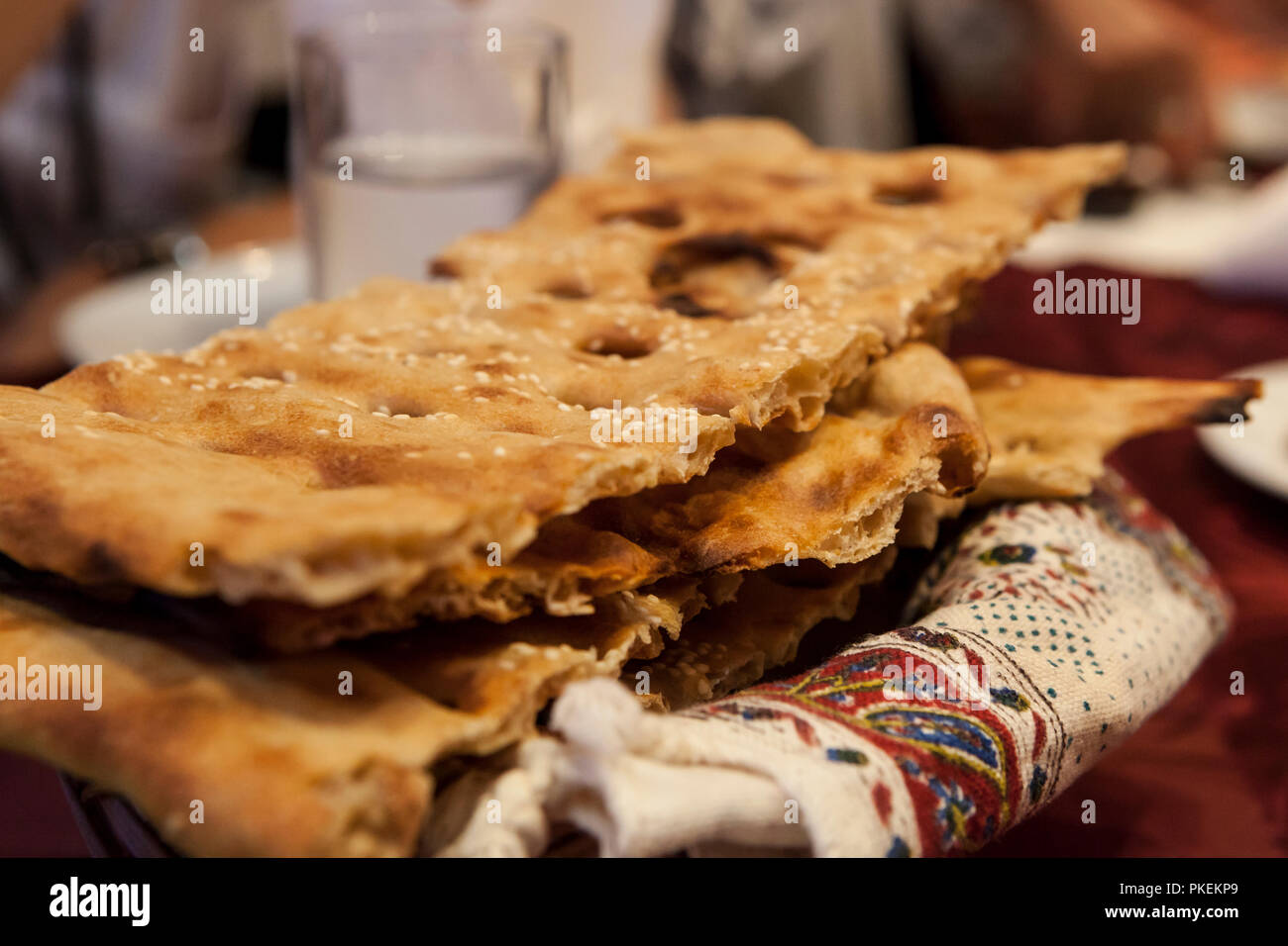 Sangak, a leavened Iranian flatbread. In Persian 'sangak' means little