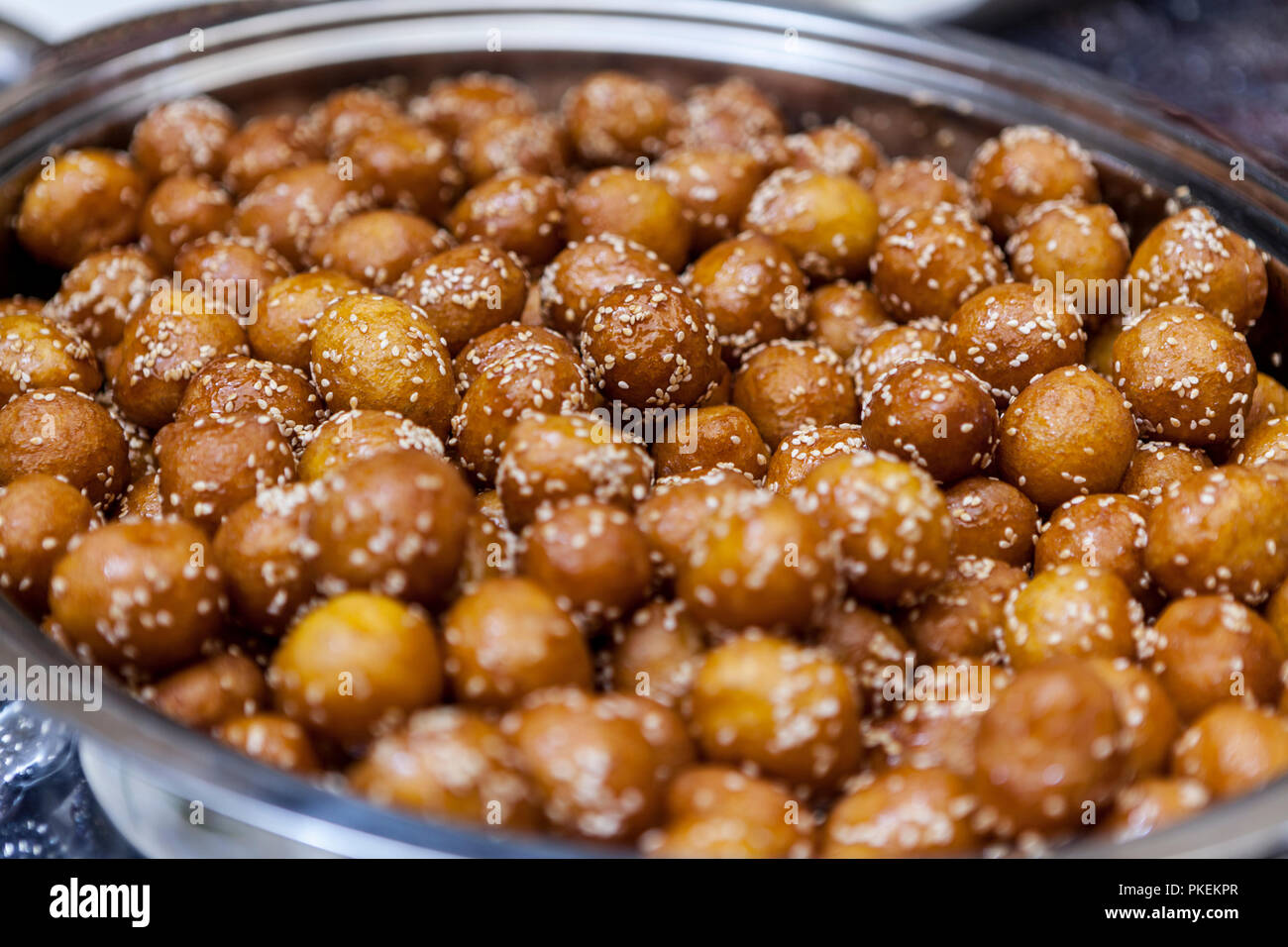 A traditional Emirati dish called luqaimat, Dubai, United Arab Emirates