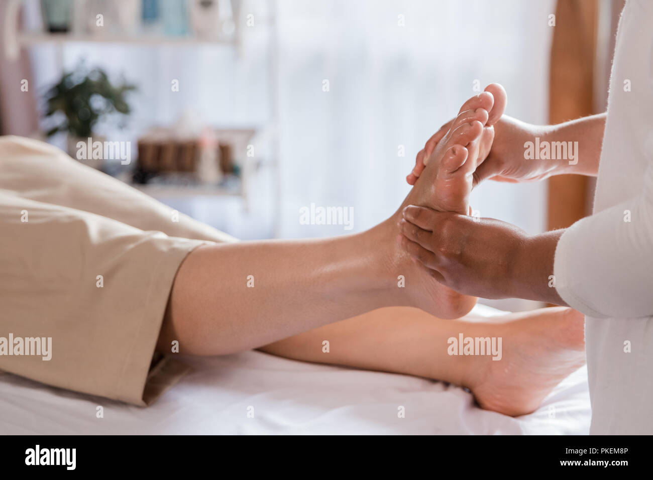 reflexology Thai leg massage treatment Stock Photo Alamy
