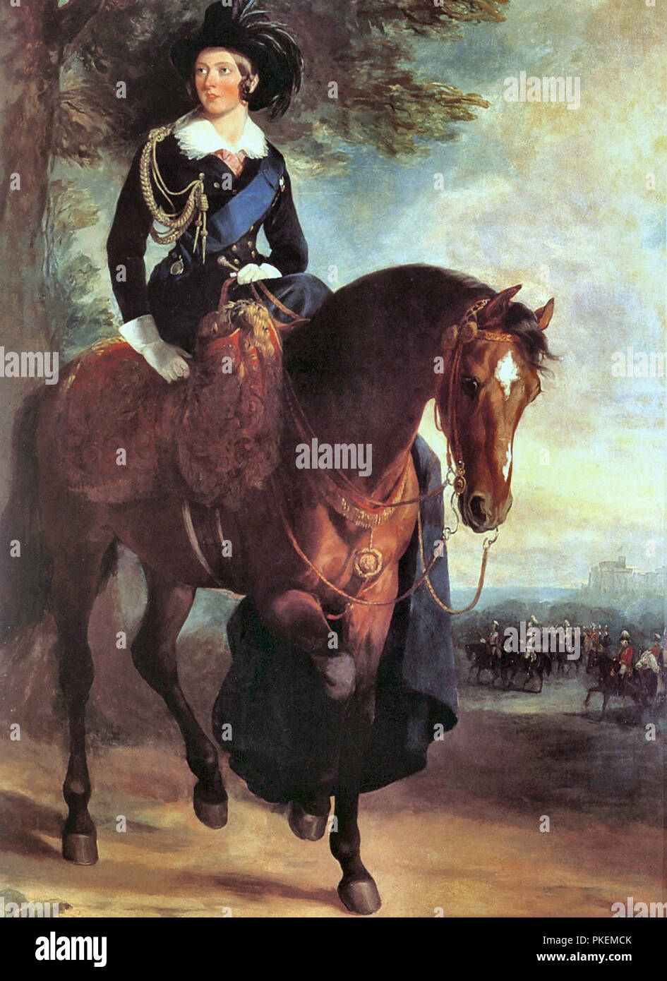 Grant  Sir Francis - Portrait of Queen Victoria on Horseback Stock Photo