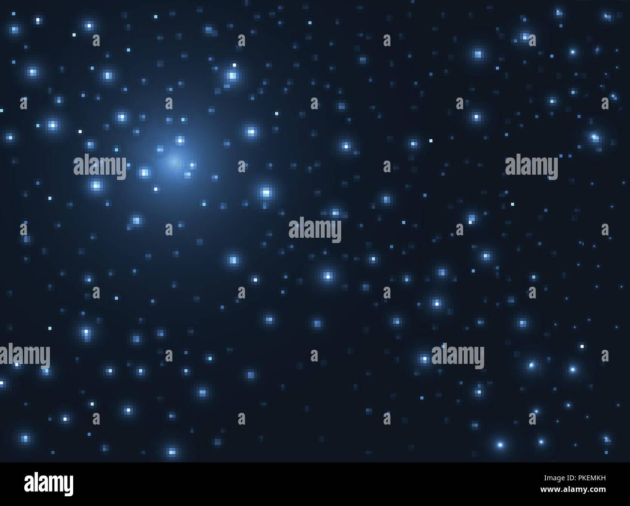 Shining stars glow in the dark sky background. Outer space universe blue. Vector illustration Stock Vector