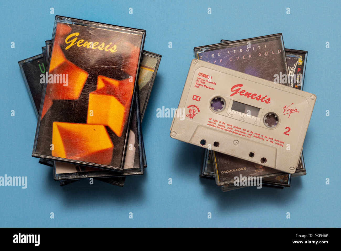 compact audio cassette of Genisis album with art work. Stock Photo