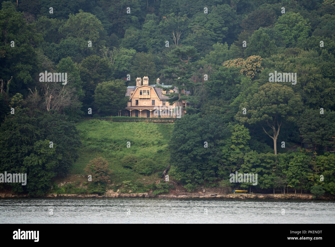Cliffside, Lydia G. Lawrence's estate in Palisades, Rockland County, N.Y., was built in 1876. It is on the National Register of Historic Places. Stock Photo