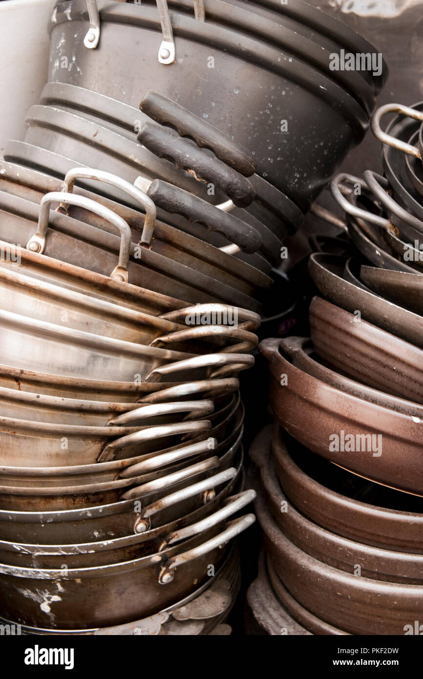 Asian Pots and Dished Stock Photo Alamy