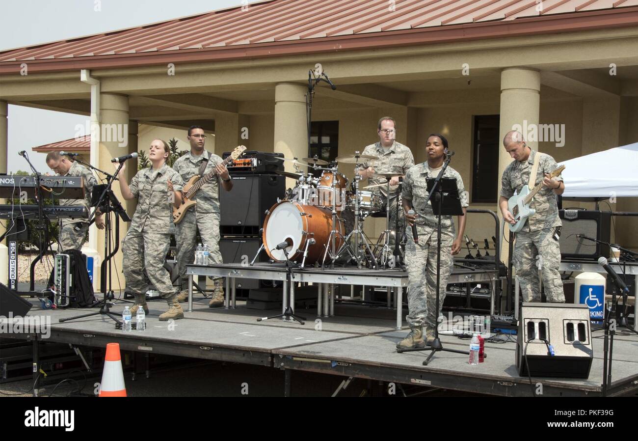 The band Mobility from the U.S. Band of the Golden West entertain the ...
