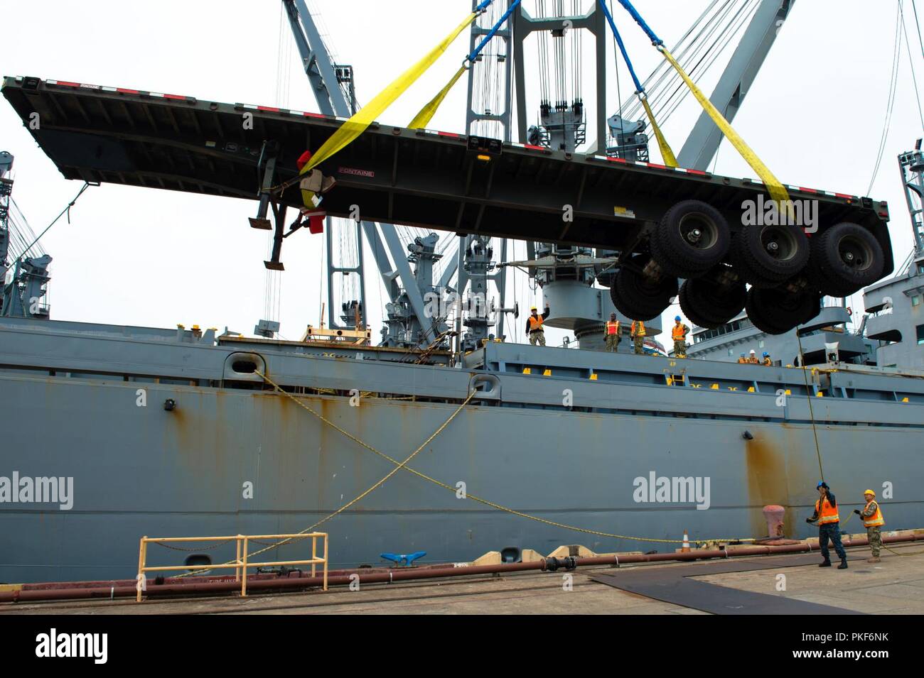 Calif. (Aug. 7, 2018) Navy Cargo Handling Battalion (NCHB) 14 Sailors ...