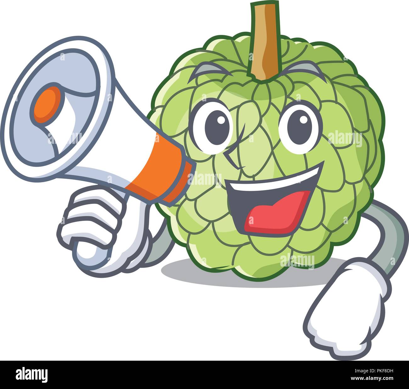 With Megaphone Sugar Apple Fruit Isolated On Cartoon Stock Vector Image