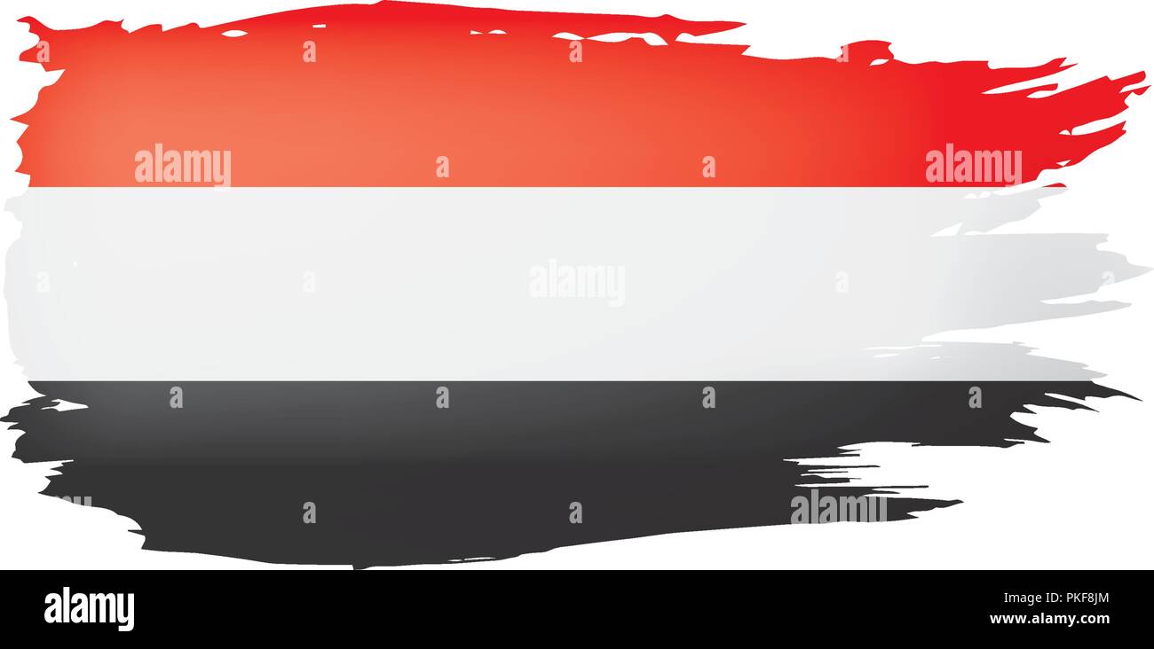 Yemeni flag, vector illustration on a white background Stock Vector