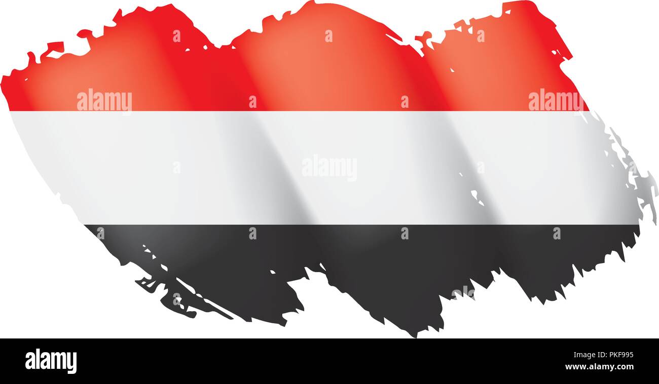 Yemeni flag, vector illustration on a white background Stock Vector