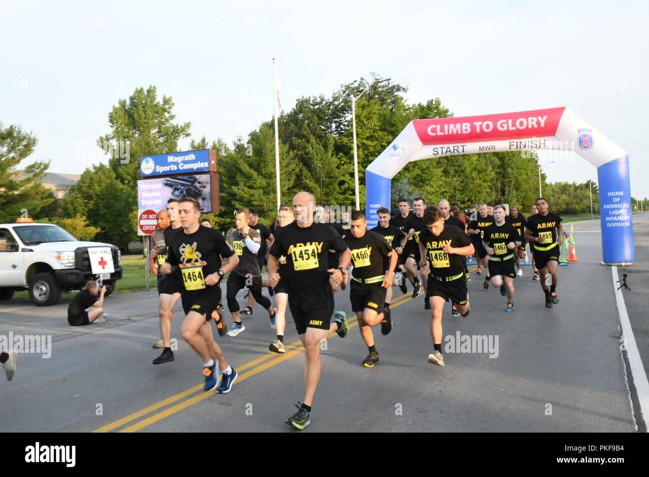 More than 45 members of the 10th Mountain Division gathered outside