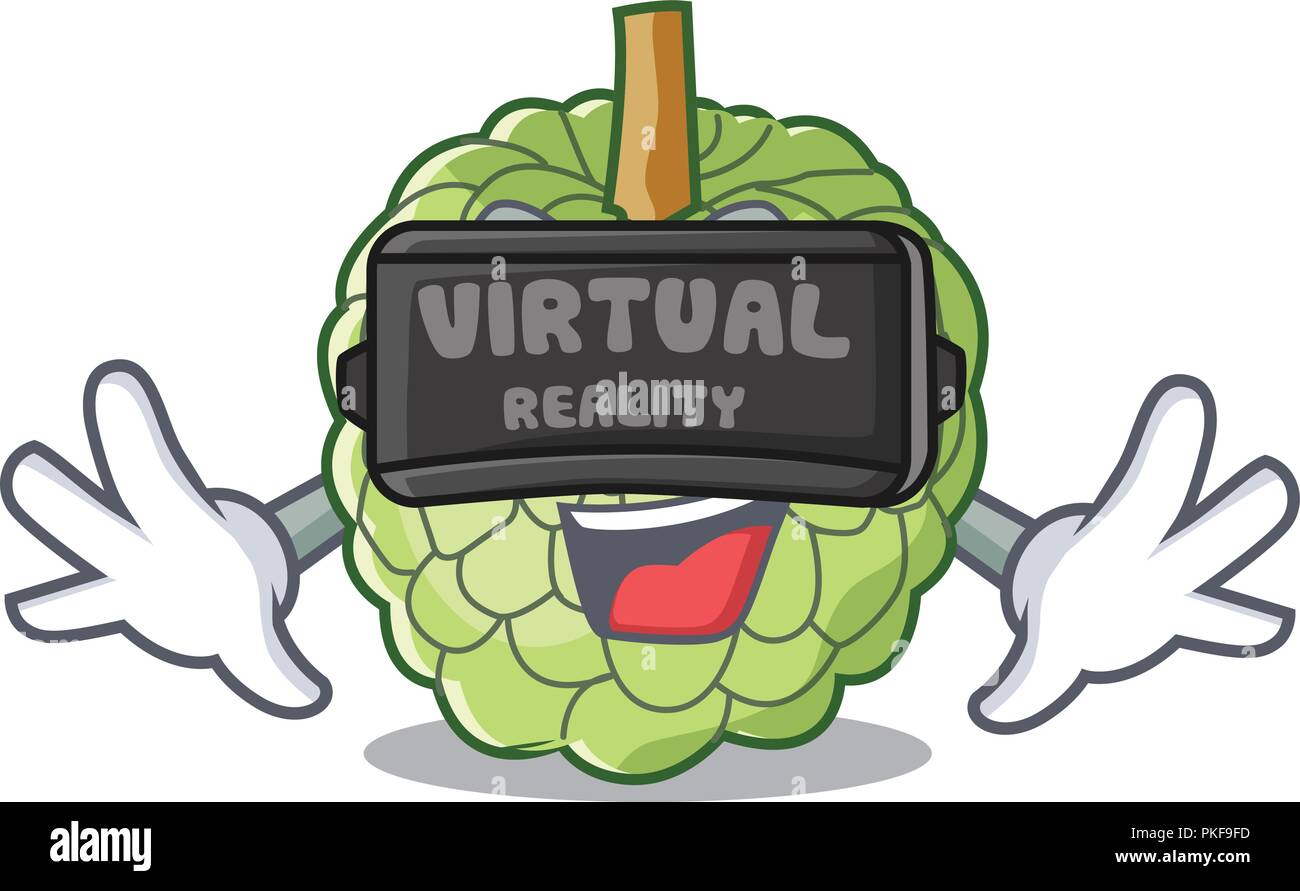 Virtual reality fresh custard apple sweet fruit cartoon Stock Vector ...