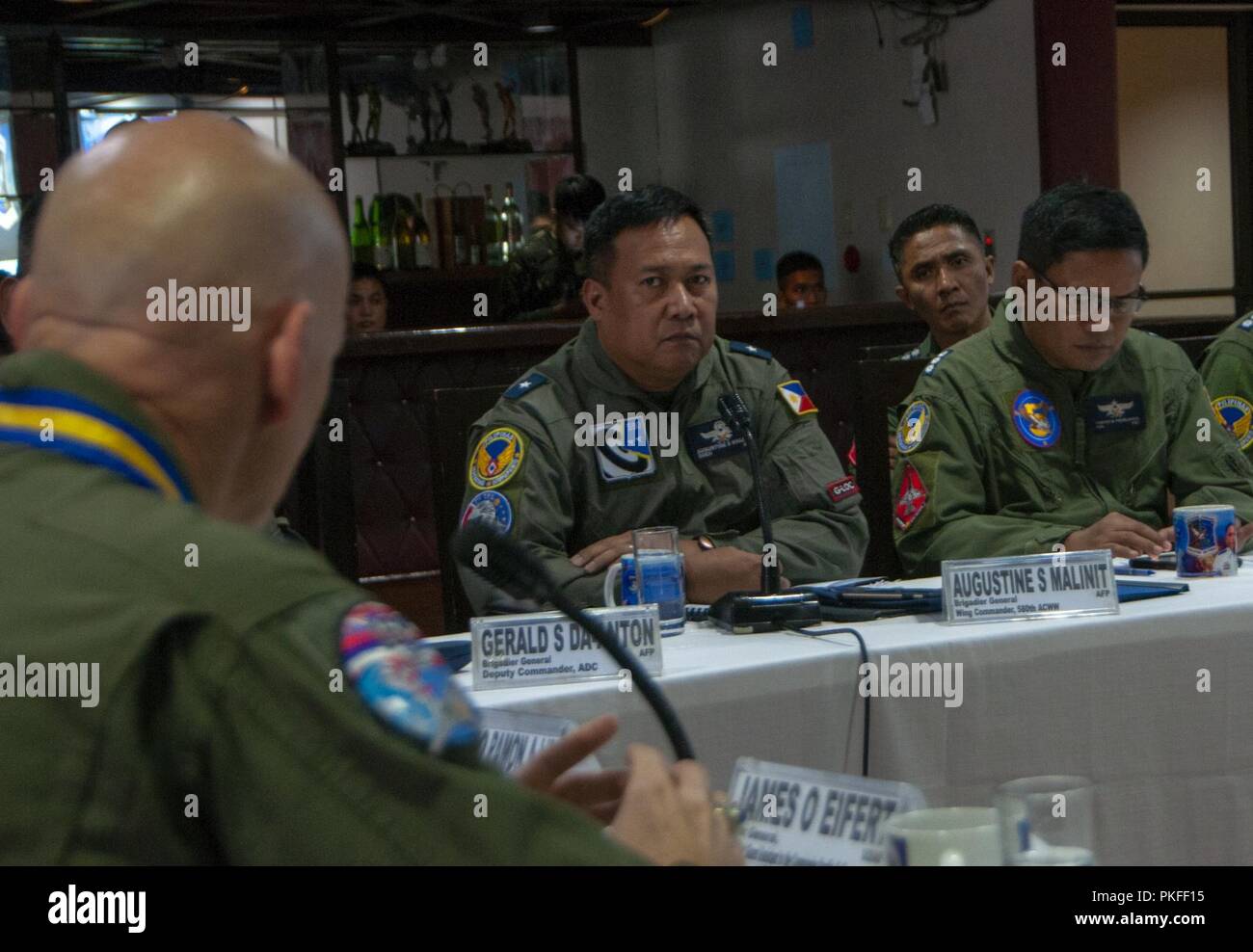 Philippine Air Force Brig. Gen. Augustine S. Malinit (center), 580th