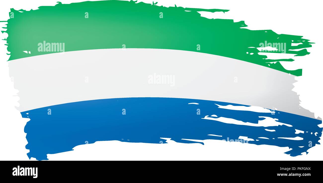 Sierra Leone flag, vector illustration on a white background Stock ...
