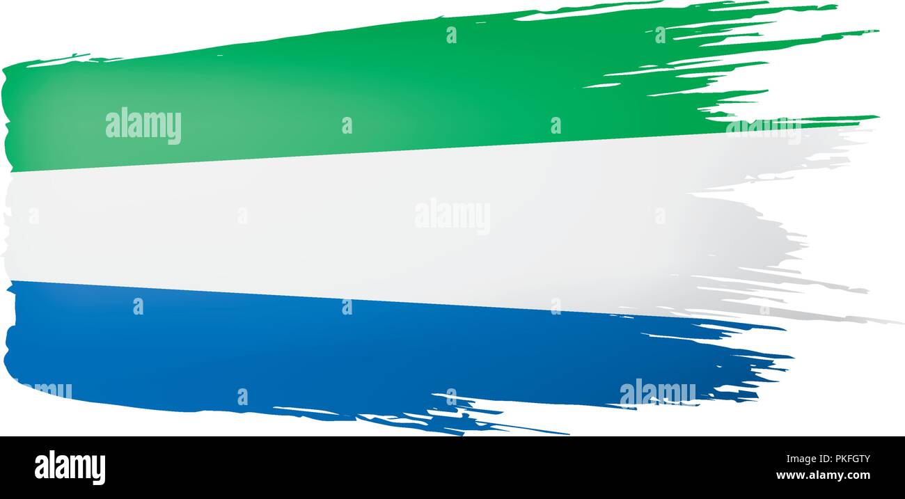 Sierra Leone flag, vector illustration on a white background Stock ...