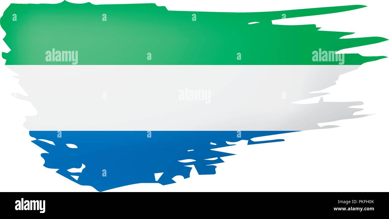 Sierra Leone flag, vector illustration on a white background Stock ...
