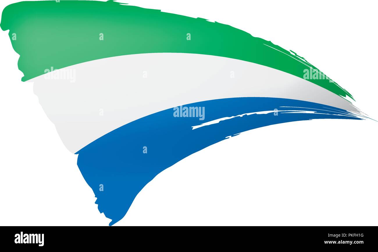 Sierra Leone flag, vector illustration on a white background Stock ...