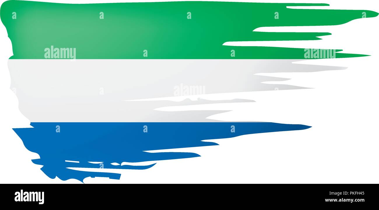 Sierra Leone flag, vector illustration on a white background Stock ...