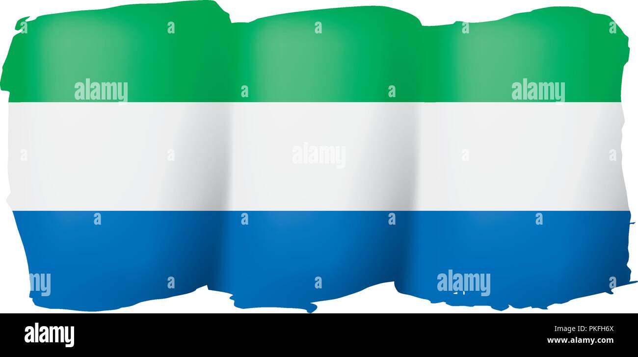 Sierra Leone flag, vector illustration on a white background Stock ...