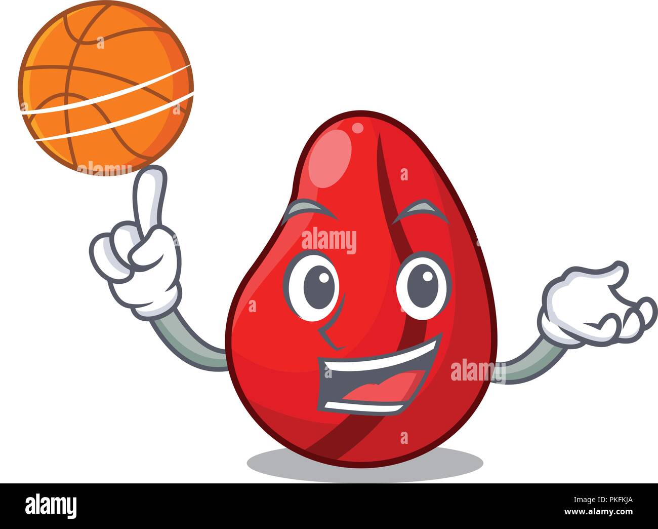 With basketball whole cola nuts in market cartoon Stock Vector