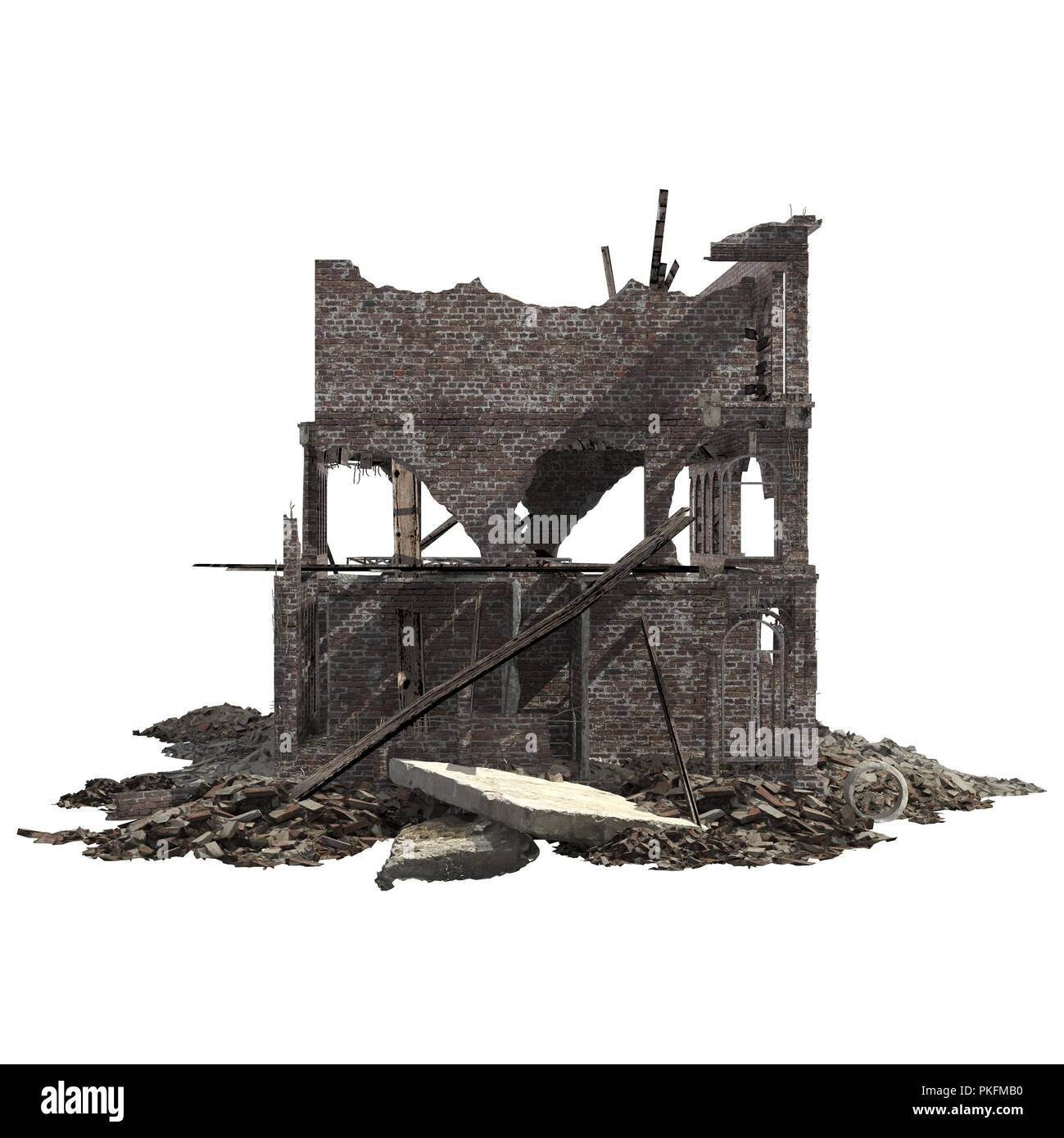 Destroyed old building on Cut Out Stock Images & Pictures - Alamy