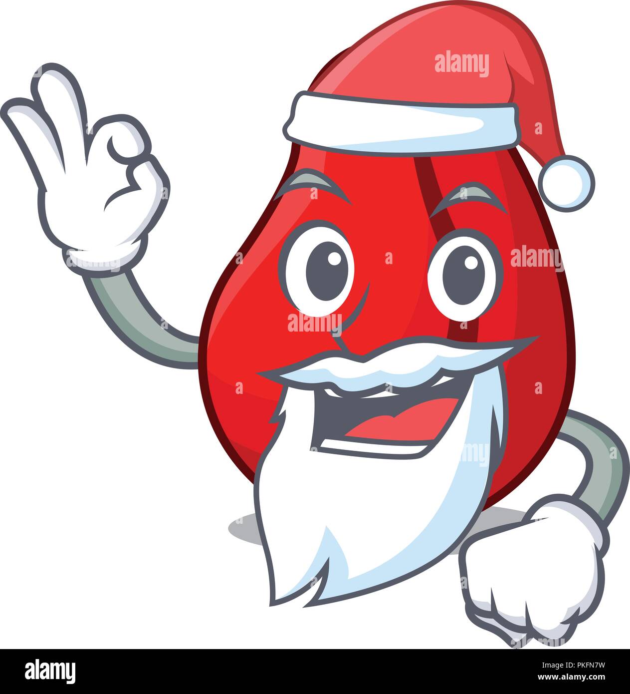 Santa mascot cola nuts for cook ingredient Stock Vector