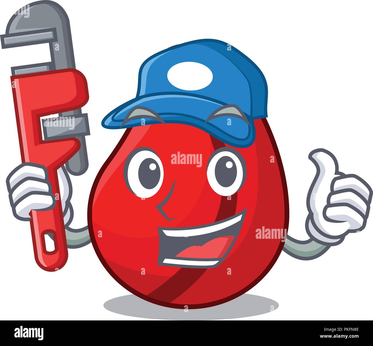 Plumber mascot cola nuts for cook ingredient Stock Vector