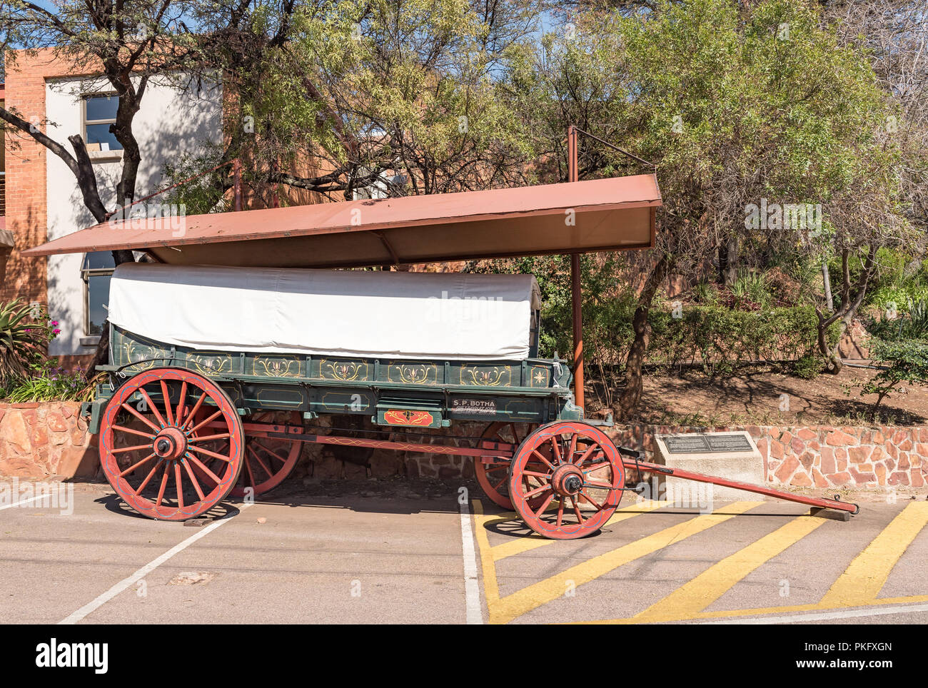 PRETORIA, SOUTH AFRICA, JULY 31, 2018: A communion wagon, used during the 1938 centenary celebrations, at the Voortrekker Monument in Pretoria Stock Photo
