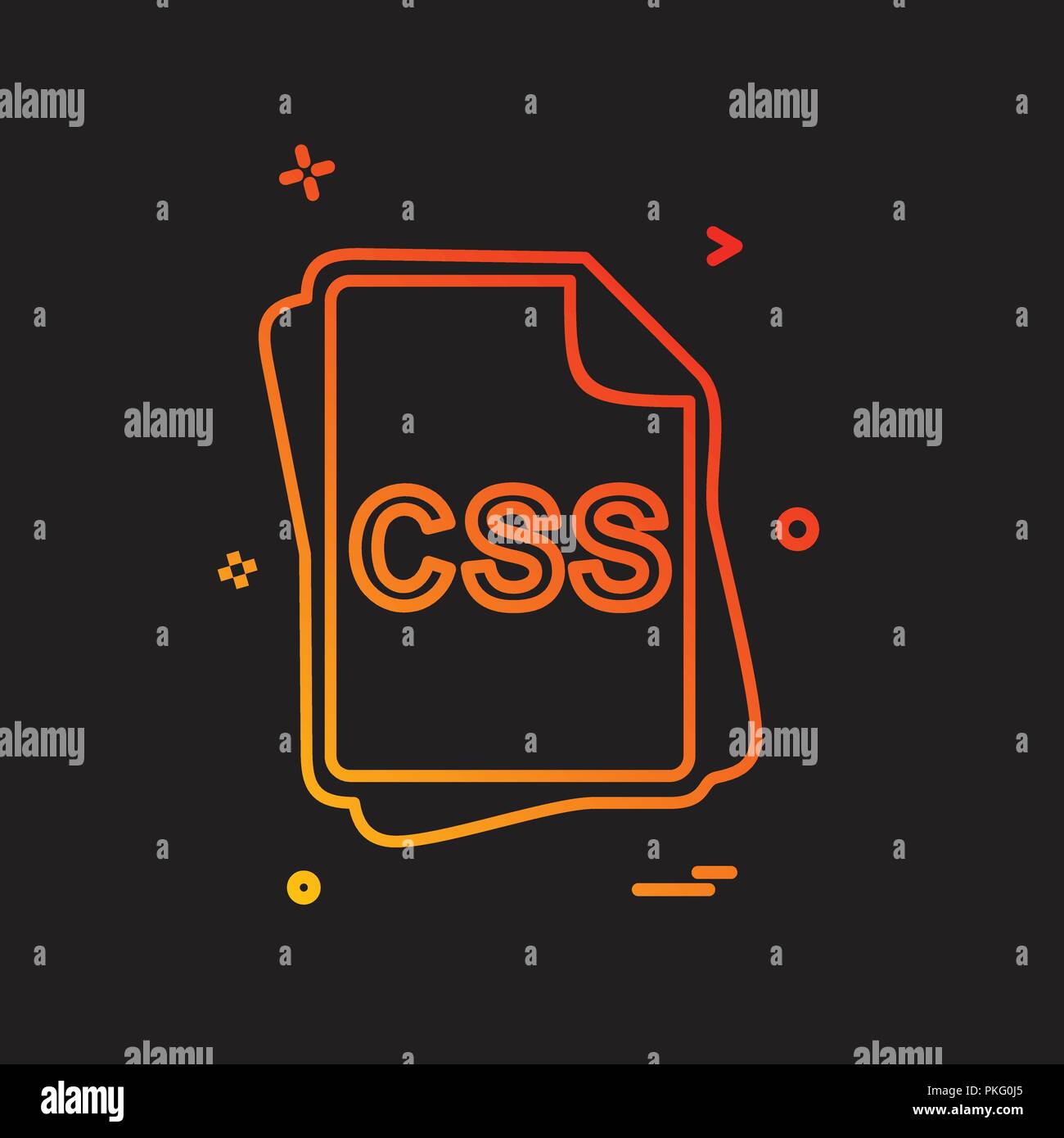CSS file type icon design vector Stock Vector Image & Art - Alamy