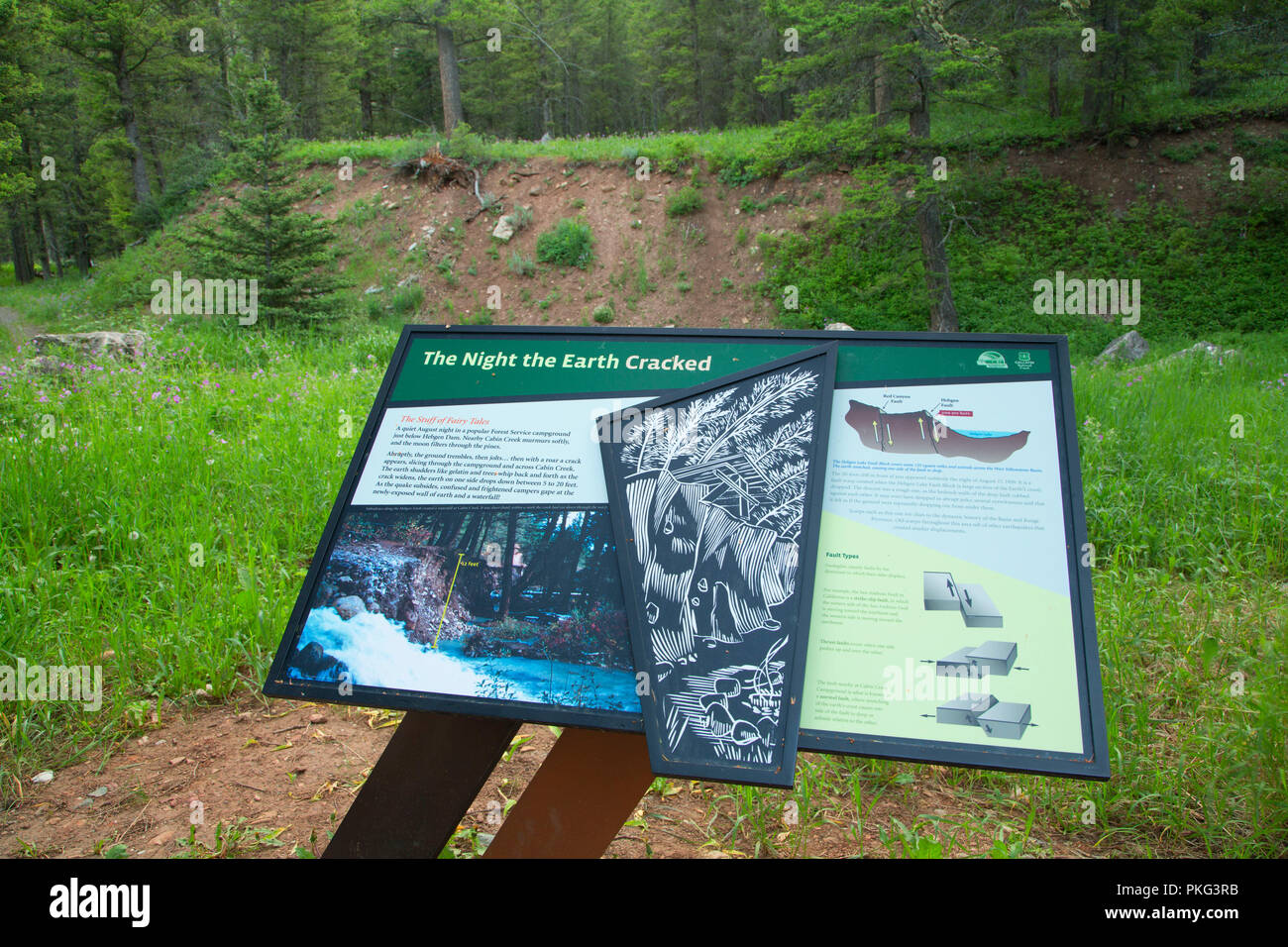 Earthquake Interpretive Board Madison River Canyon Earthquake