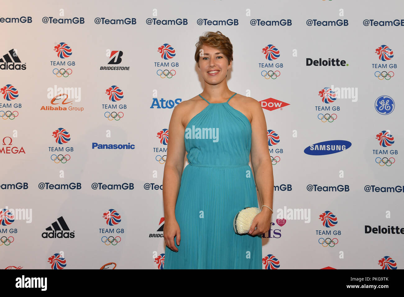London, UK. 13th September 2018. Lizzy Yarnold attends the Team GB Ball 2018 - Red Carpet Arrivals on Thursday, September 13, 2018, at the Royal Horticultural Halls, LONDON ENGLAND. Credit: Taka Wu/Alamy Live News Stock Photo
