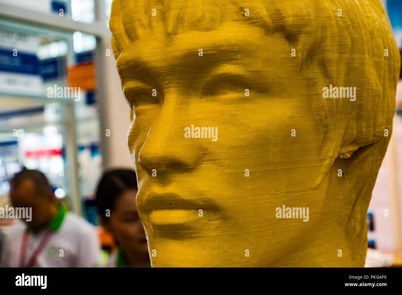 3D printed human head at tech fair in Shenzhen, China Stock Photo
