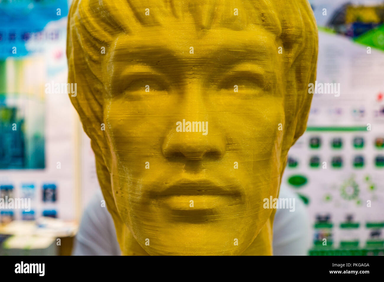 3D printed human statue at tech expo in Shenzhen, China. Stock Photo