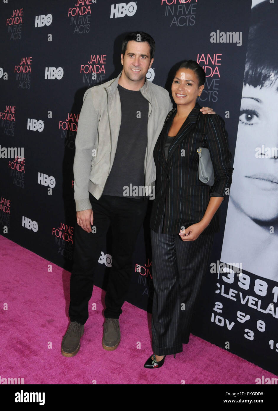 Los Angeles, USA. 13th Sep 2018. Actor Troy Garity and wife Simone Bent attend HBO Presents The Los Angeles Premiere of the HBO Documentary Film 'Jane Fonda In Five Acts' on September 13, 2018 at Hammer Museum in Los Angeles, California. Photo by Barry King/Alamy Live News Stock Photo