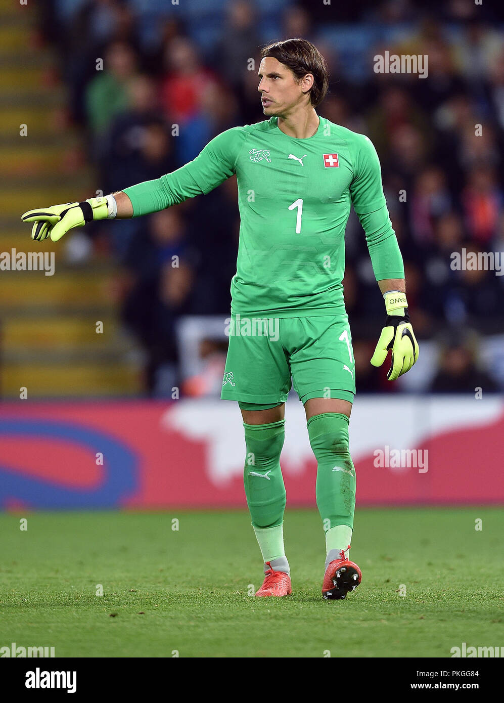 Switzerland goalkepeer Yann Sommer ENGLAND V SWITZERLAND INTERNATIONAL FRIENDLY ENGLAND V SWITZERLAND INTERNATIONAL FRIENDLY 11 September 2018 GBC12076 STRICTLY EDITORIAL USE ONLY. If The Player/Players Depicted In This Image Is/Are Playing For An English Club Or The England National Team. Then This Image May Only Be Used For Editorial Purposes. No Commercial Use. The Following Usages Are Also Restricted EVEN IF IN AN EDITORIAL CONTEXT: Use in conjuction with, or part of, any unauthorized audio, video, data, fixture lists, club/league logos, Betting, Games or any 'live' servi Stock Photo
