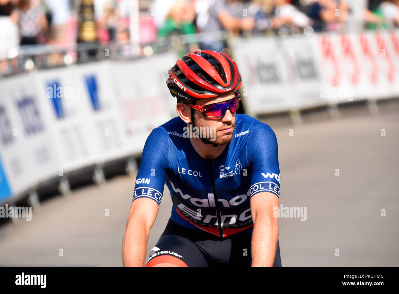 Patrick Bevin of BMC Racing Team at the OVO Energy Tour of Britain cycle race, Stage 8, London, UK. Stock Photo