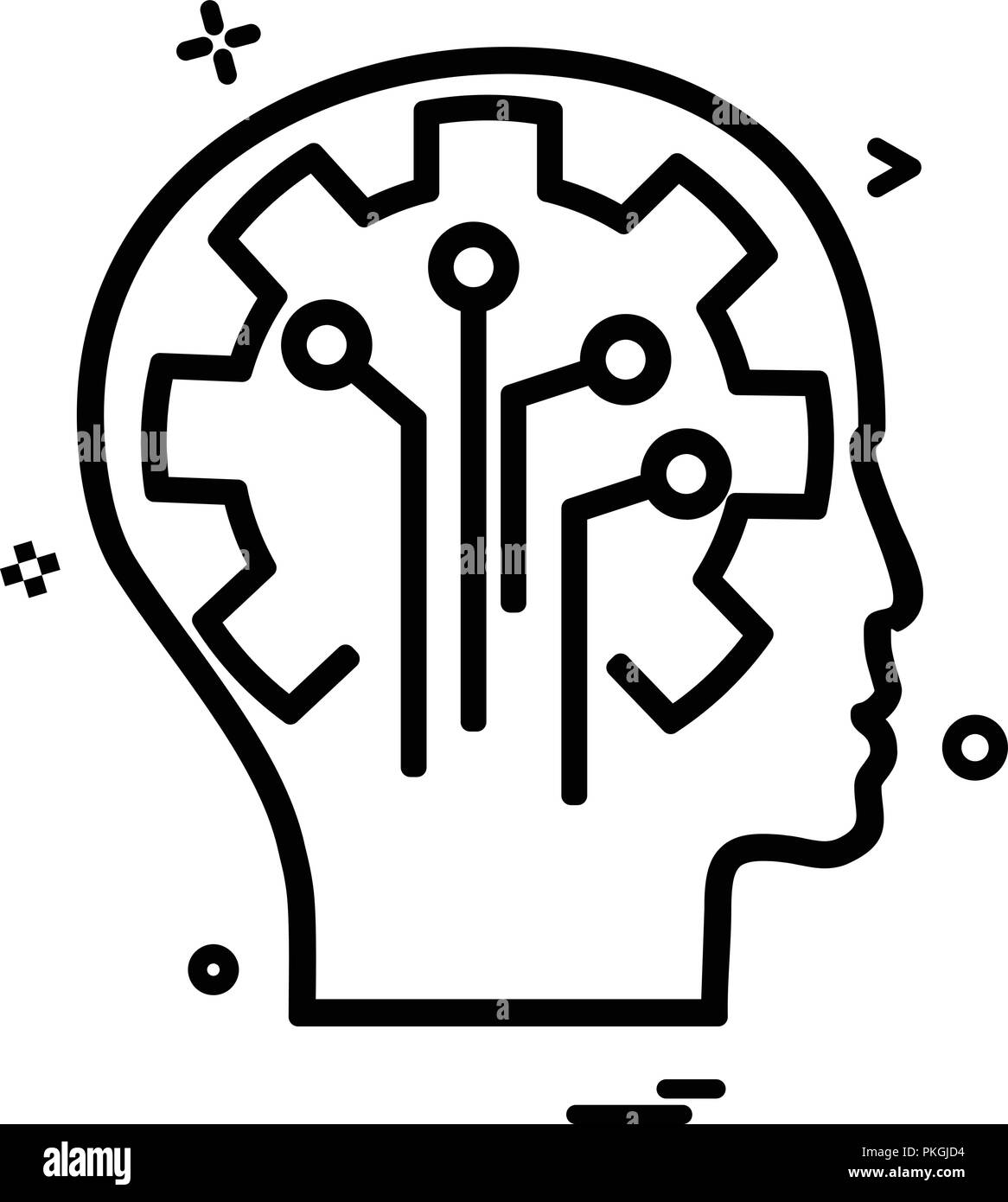 Artificial brain circuit intelligence icon vector design Stock Vector ...