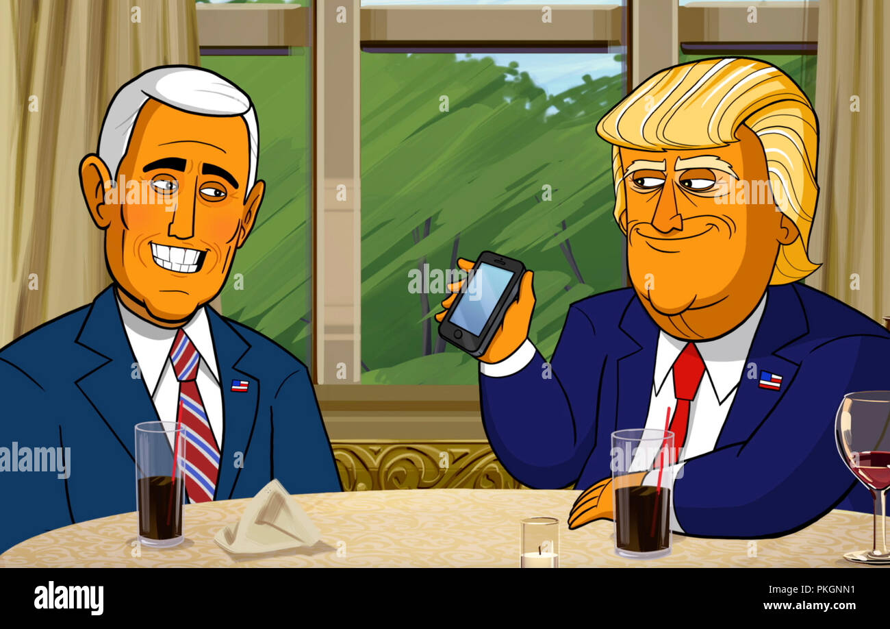OUR CARTOON PRESIDENT, from left: Mike Pence (voiced by John Vuiener), Donald Trump (voiced by Jeff Bergman), 'Mueller Probe', (Season 1, ep. 113, aired July 29, 2018). photo: ©Showtime / Courtesy: Everett Collection Stock Photo - Alamy OUR CARTOON PRESIDENT, from left: Mike Pence (voiced by John Vuiener), Donald Trump (voiced by Jeff Bergman), 'Mueller Probe', (Season 1, ep. 113, aired July 29, 2018). photo: ©Showtime / Courtesy: Everett Collection Stock Photo - Alamy