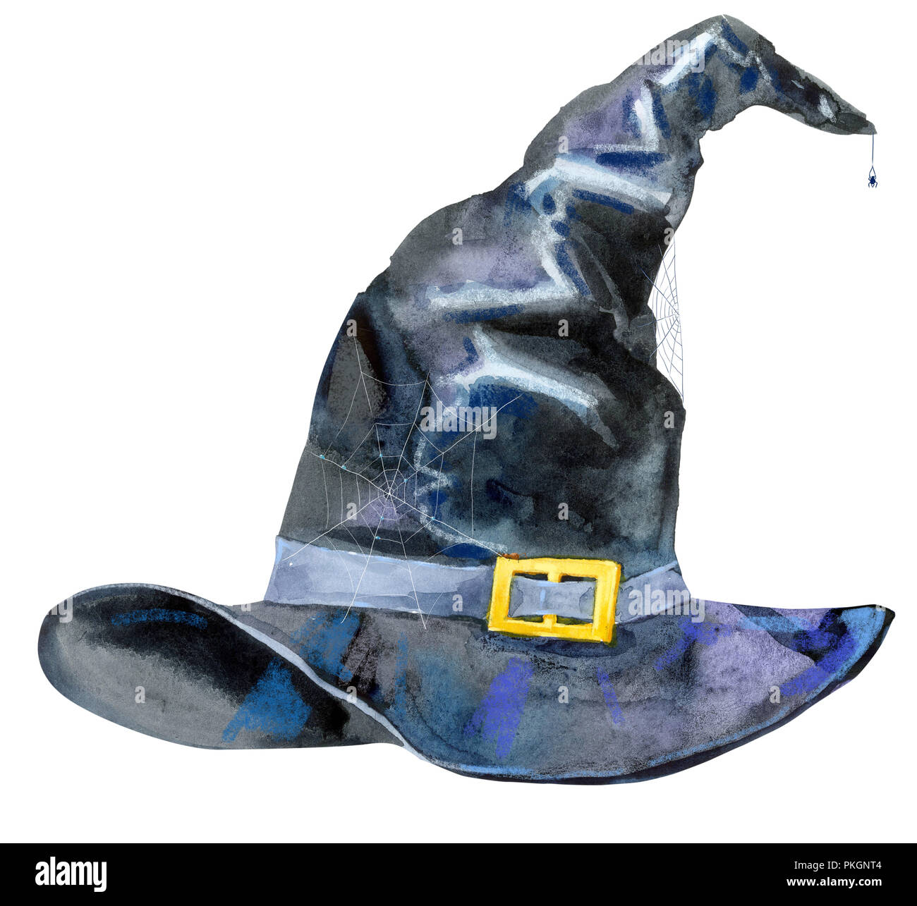 Cute Colorful Watercolor Witch Hat Characters Illustration Isolated On 