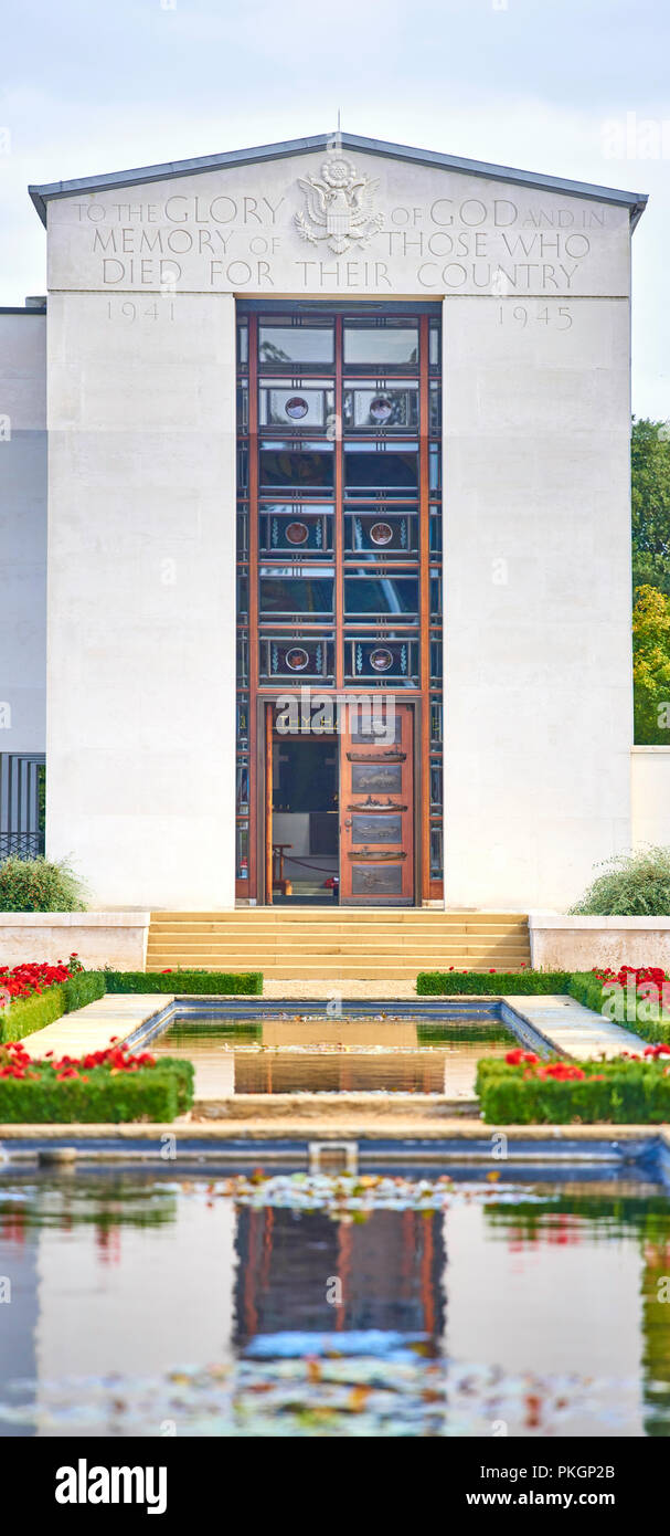 Maddingley Cemetery Entrance to the chapel in the american war cemetery and memorial ...