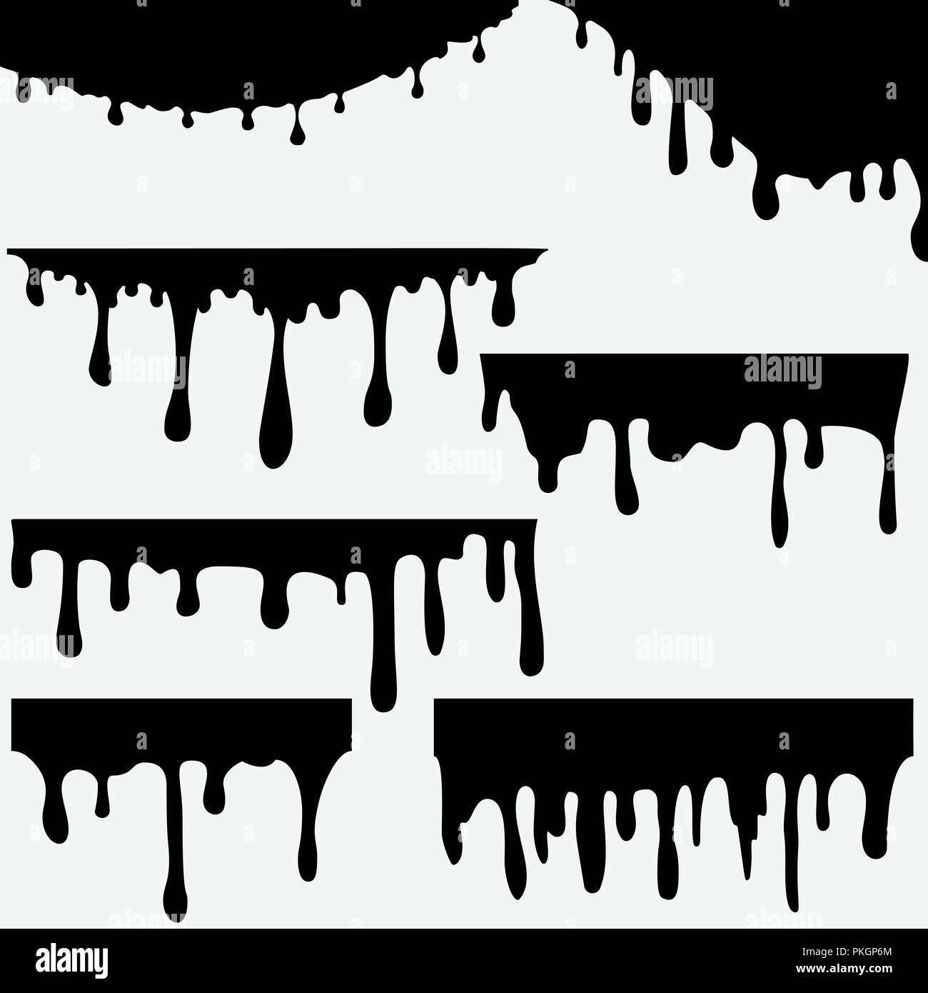 Paint dripping. Dripping liquid. Stock Vector