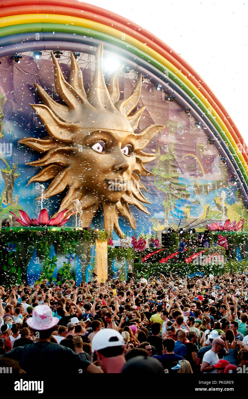 The first day of the Tomorrowland techno festival in De
